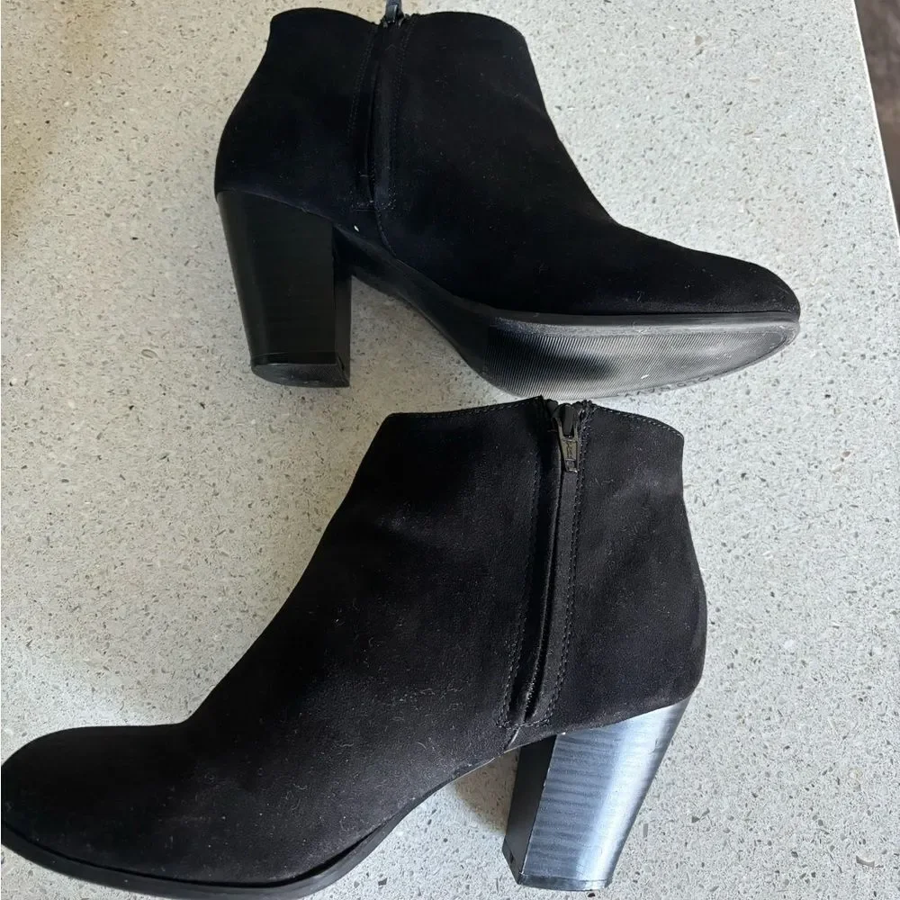 Black Suede Ankle Boots by Old Navy